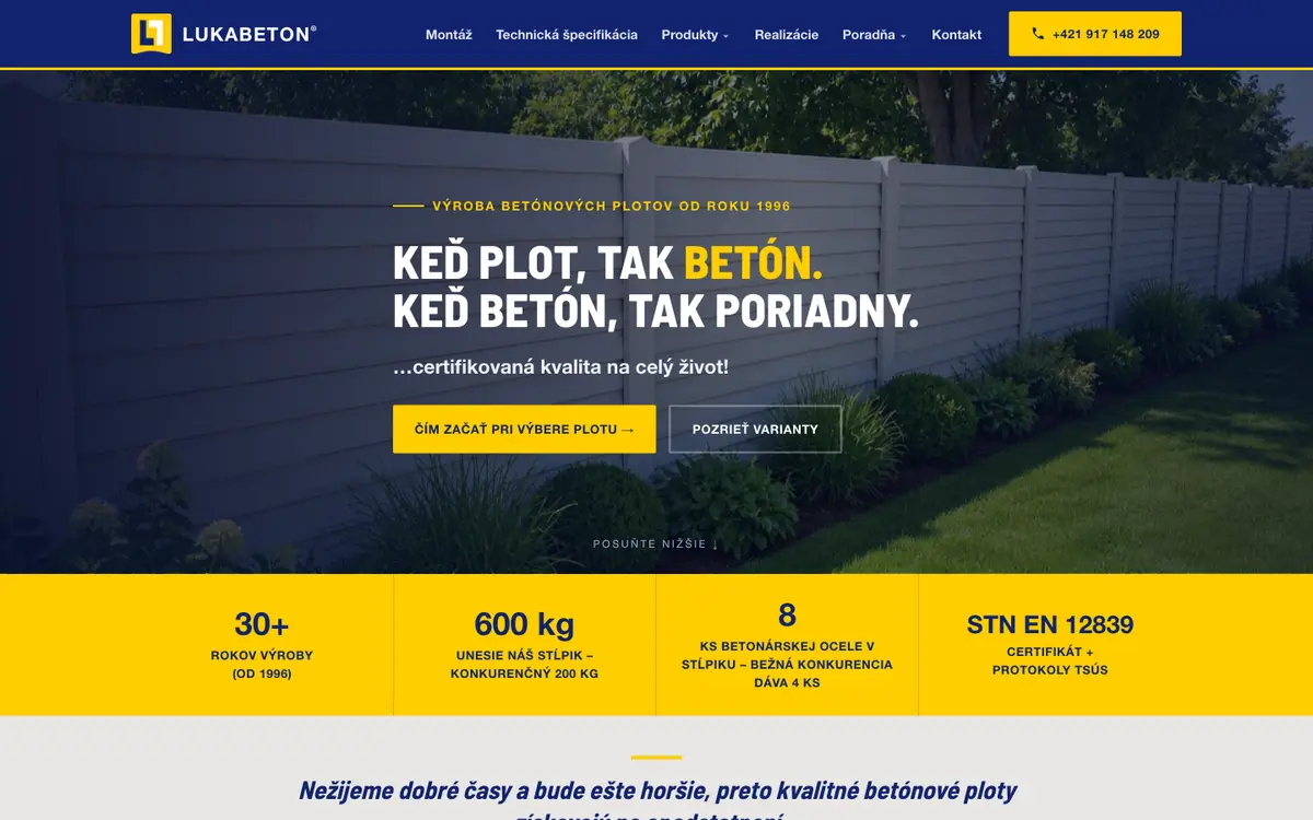 LUKABETON — website preview (desktop)