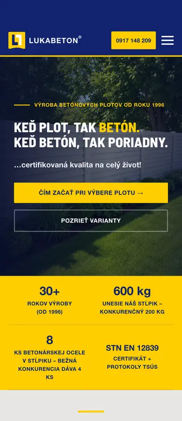 LUKABETON — website preview (mobile)